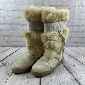 PAJAR‎ OSCAR ITALIAN Sport Goat Hair Boots Ivory WOMENS SZ US 6.5 EU 37