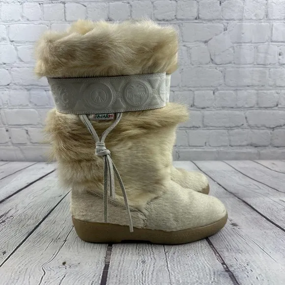 PAJAR‎ OSCAR ITALIAN Sport Goat Hair Boots Ivory WOMENS SZ US 6.5 EU 37