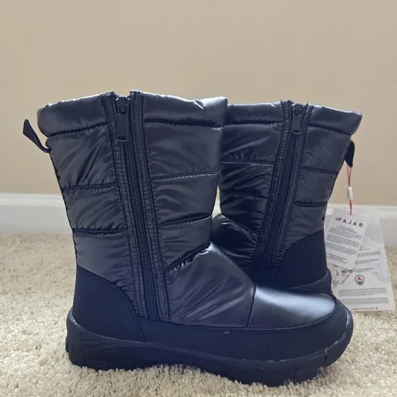 Pajar waterproof winter boots black side zip womens 7