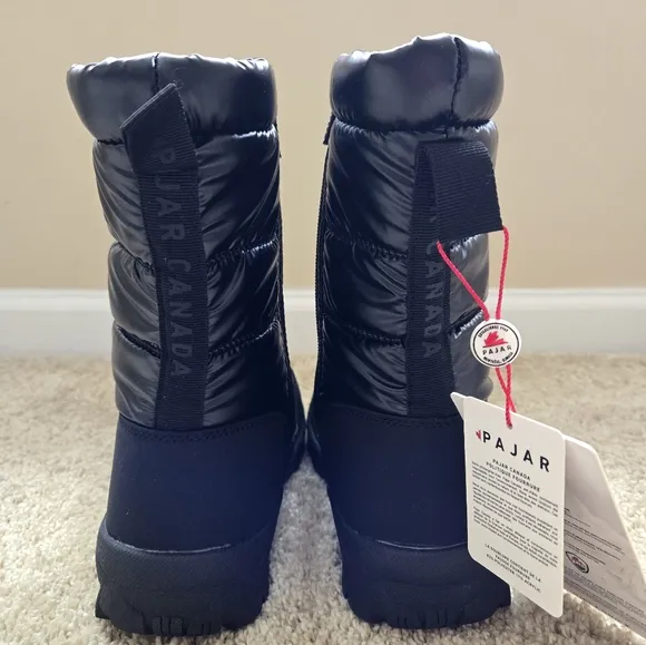 Pajar waterproof winter boots black side zip womens 7