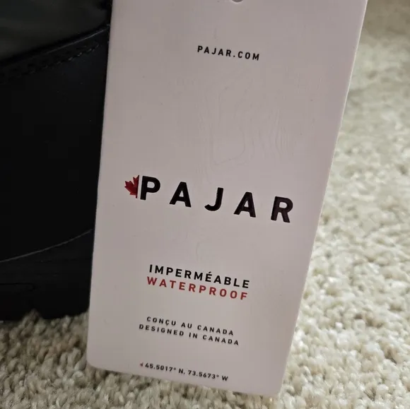 Pajar waterproof winter boots black side zip womens 7
