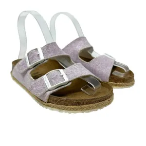 Papillio Birkenstock Arizona Beach Purple Fabric Buckled Slide Sandals Size 36