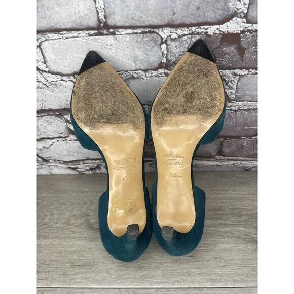 Parallele Blue Suede Leather Pointed Toe Stilettos Heels Women’s Sz 7.5M US/38EU