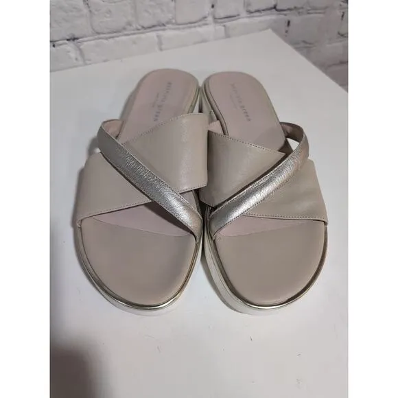 Patricia Green Madrid Sport Criss Cross Tan Sandals Women's US 9 EU 39 Platform