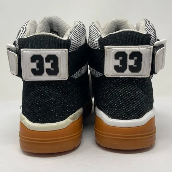 Patrick Ewing Shoes Mens 11.5 Black White Orion 33 Hi Gum Soles Athletic Sneaker