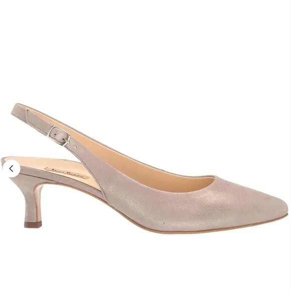 Paul Green Asia Slingback Champagne Suede Pumps Pointed toe kitten heel shoes 9