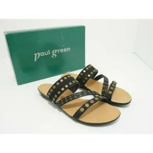Paul Green Casual Women's Flats Platform Sandals Black Leather US 6.5 M $239