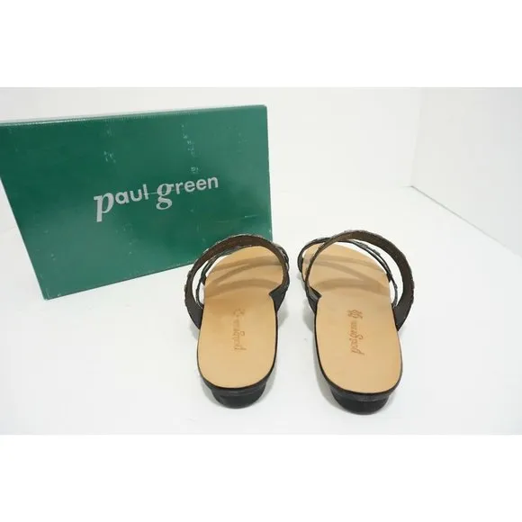 Paul Green Casual Women's Flats Platform Sandals Black Leather US 6.5 M $239