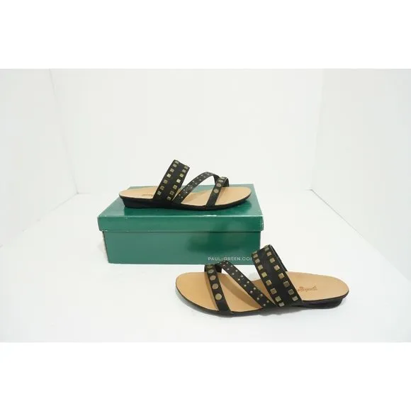 Paul Green Casual Women's Flats Platform Sandals Black Leather US 6.5 M $239