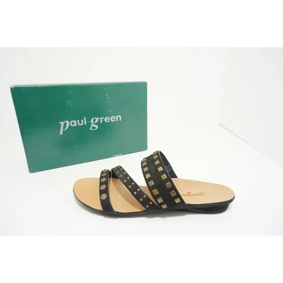 Paul Green Casual Women's Flats Platform Sandals Black Leather US 6.5 M $239
