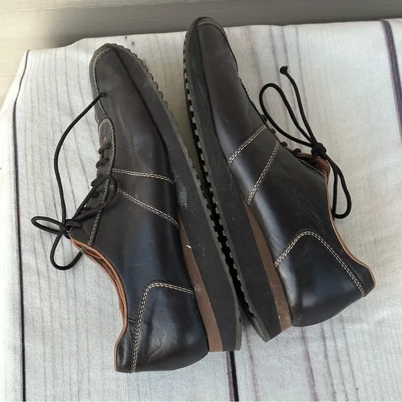 Paul Green Munchen Brown Leather Driving Shoes Women’s Sz 7 Lace Up Sneakers