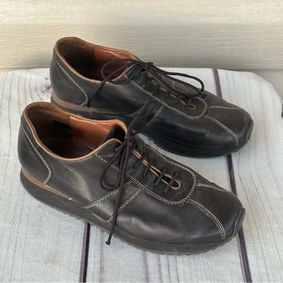 Paul Green Munchen Brown Leather Driving Shoes Women’s Sz 7 Lace Up Sneakers