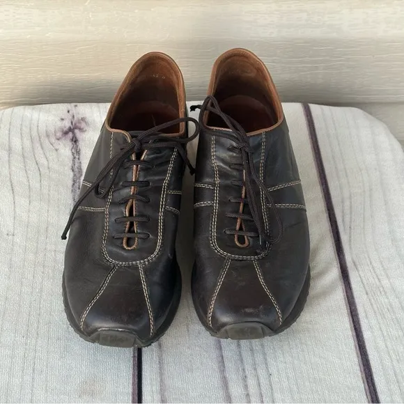 Paul Green Munchen Brown Leather Driving Shoes Women’s Sz 7 Lace Up Sneakers