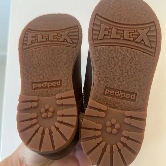 Pediped leather brown toddler shoes 27 Velcro