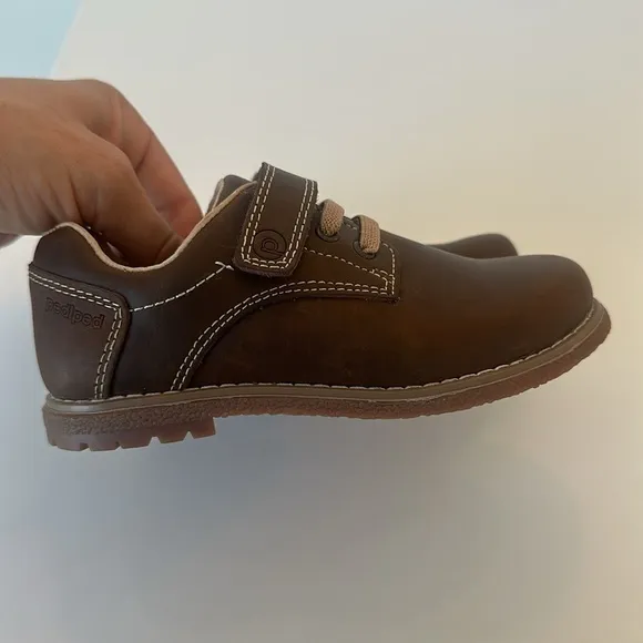 Pediped leather brown toddler shoes 27 Velcro