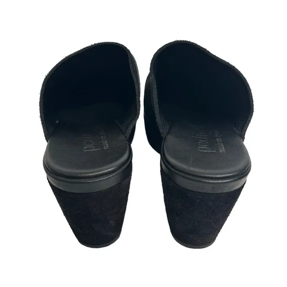 Pedro Garcia Fabia Leather Suede Clogs Sz 40 Black