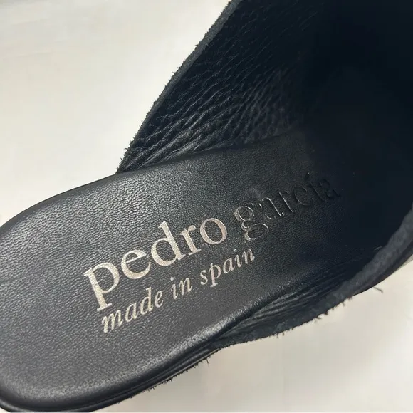 Pedro Garcia Fabia Leather Suede Clogs Sz 40 Black