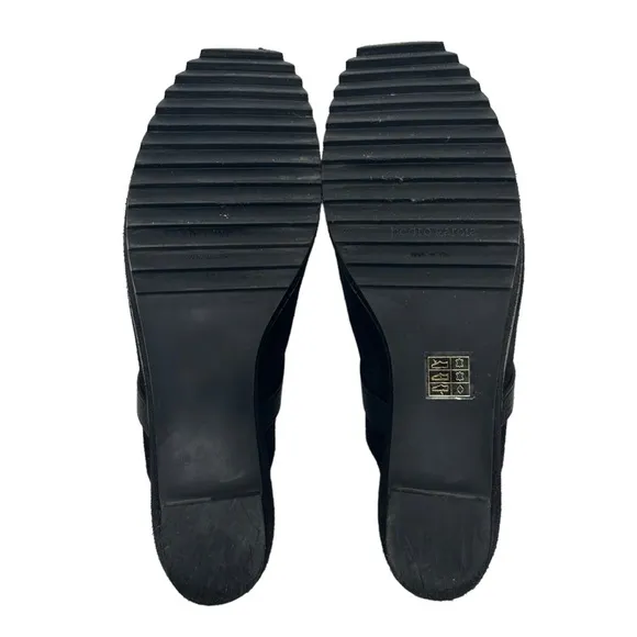 Pedro Garcia Fabia Leather Suede Clogs Sz 40 Black