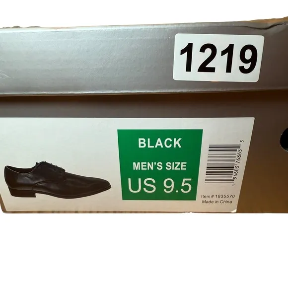 Perry Ellis Portfolio Men's Oxford Dress Shoes Black Leather Size 9.5 NIB