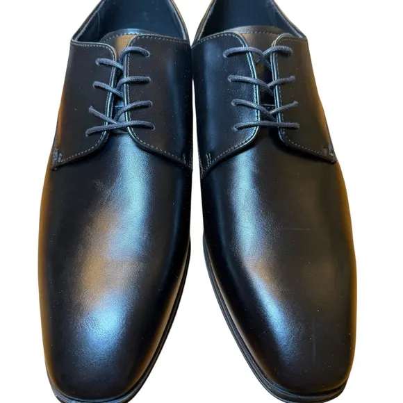 Perry Ellis Portfolio Men's Oxford Dress Shoes Black Leather Size 9.5 NIB