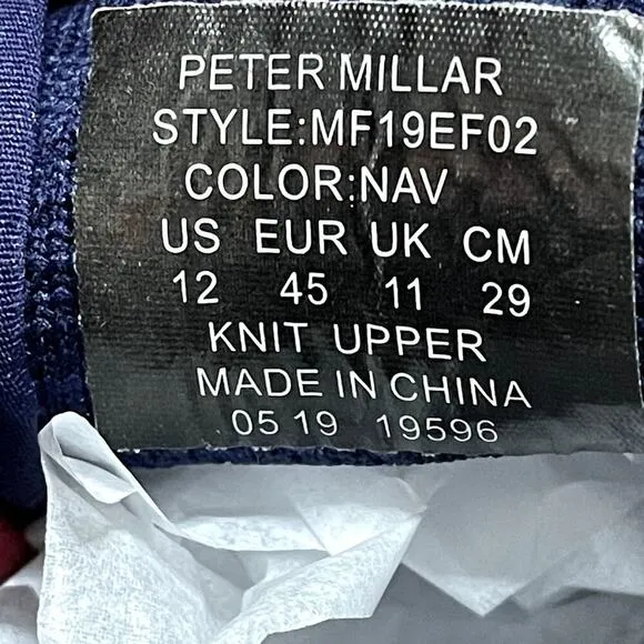 PETER MILLAR GOLF HYPERLITE GLIDE SNEAKERS NAVY SIZE 12