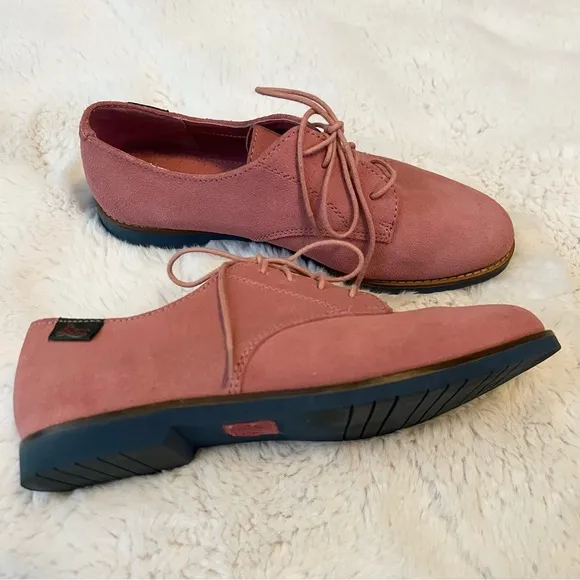 Pink Suede Lace-Up Shoes G.H. Bass Ely 2 desert rose