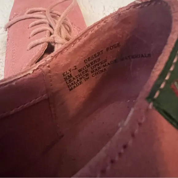 Pink Suede Lace-Up Shoes G.H. Bass Ely 2 desert rose