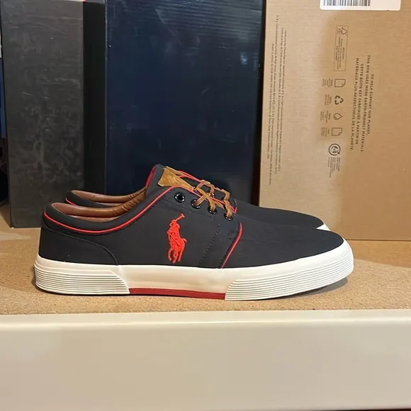 Polo Ralph Lauren Faxon Low Boat Deck shoes sneakers new black Mens Size 12
