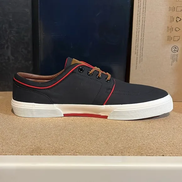 Polo Ralph Lauren Faxon Low Boat Deck shoes sneakers new black Mens Size 12