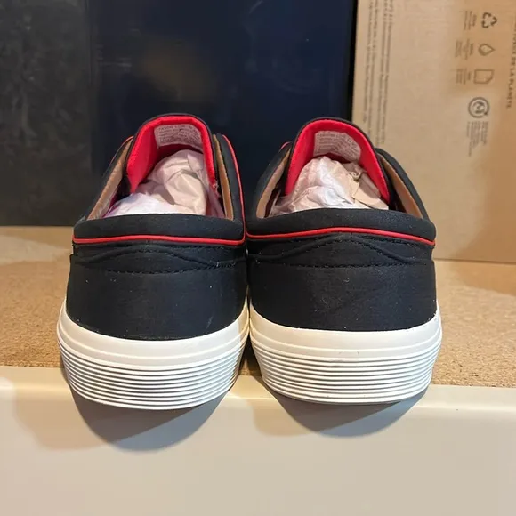 Polo Ralph Lauren Faxon Low Boat Deck shoes sneakers new black Mens Size 12