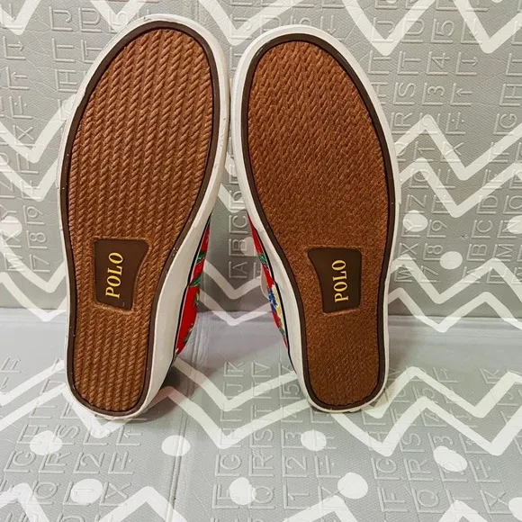 Polo Ralph Lauren floral print boat sneakers shoes