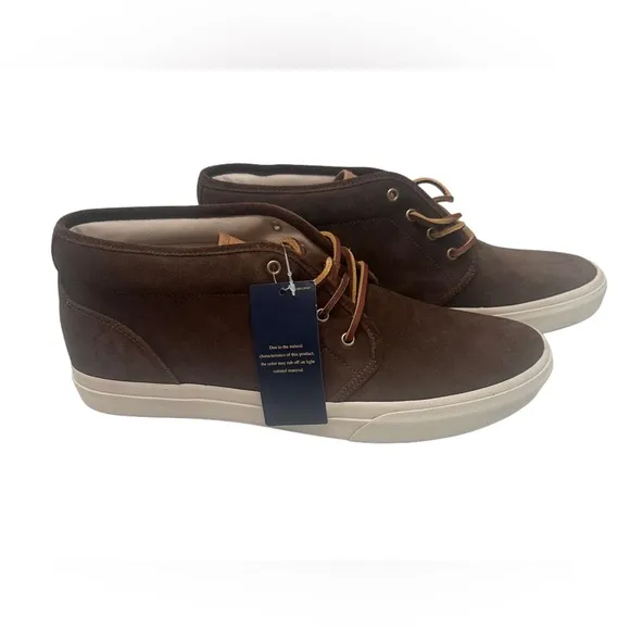 Polo Ralph Lauren Keaton Chukka Suede Sneaker Shoes Brown 14 Mens‎