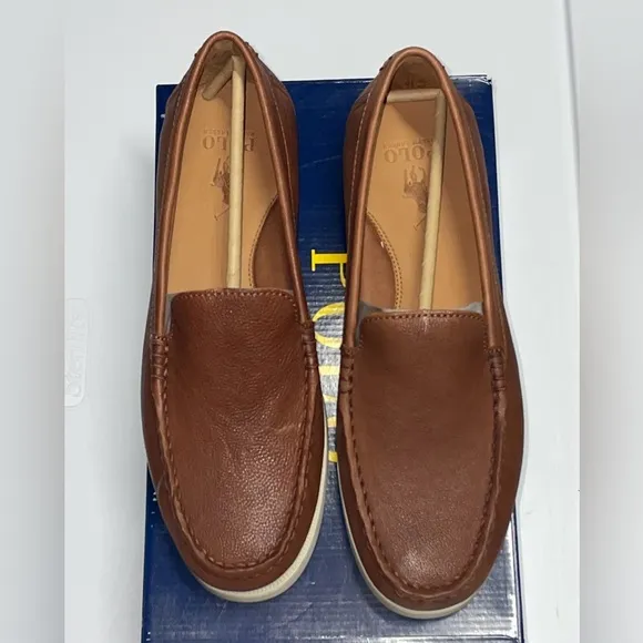 Polo Ralph Lauren Men Merton Leather Venetian Loafers Sz 11 Brown Dress Shoes