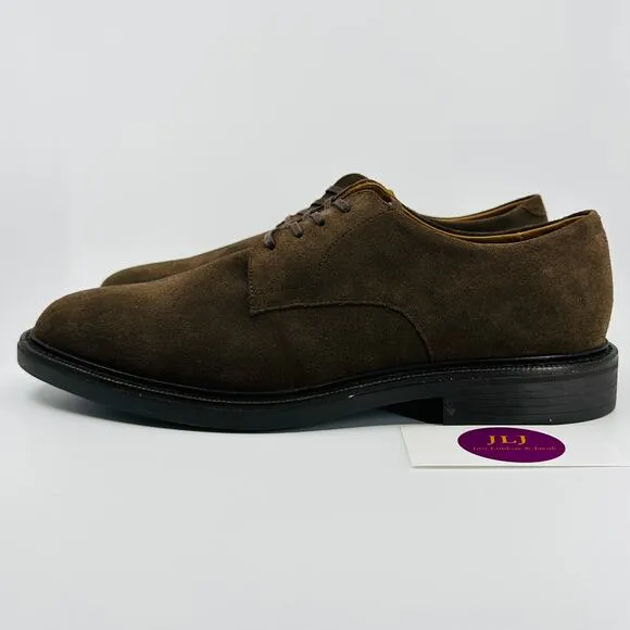 Polo Ralph Lauren Men's Asher Derby Brown Suede Lace Up Oxford Shoes Size 10.5