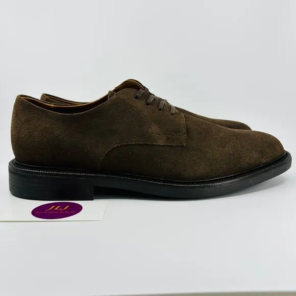 Polo Ralph Lauren Men's Asher Derby Brown Suede Lace Up Oxford Shoes Size 10.5
