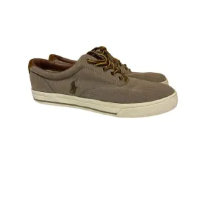 Polo Ralph Lauren Tan Vaughn Sneaker Shoes Chambray Men's Size 10D