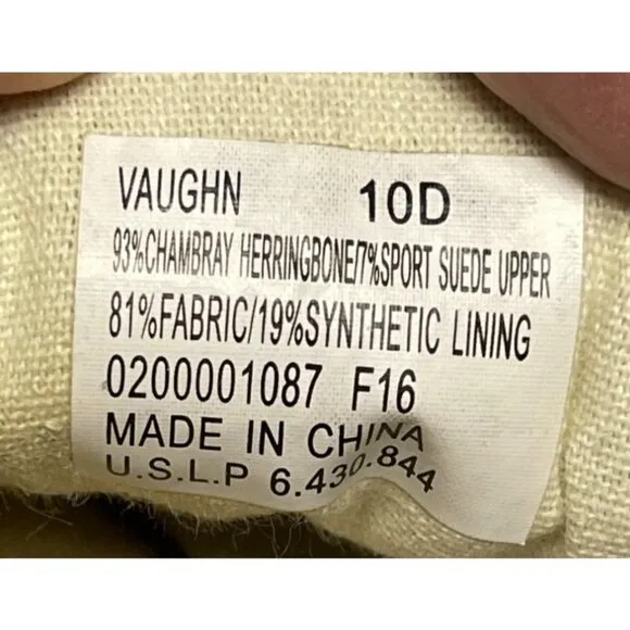 Polo Ralph Lauren Tan Vaughn Sneaker Shoes Chambray Men's Size 10D