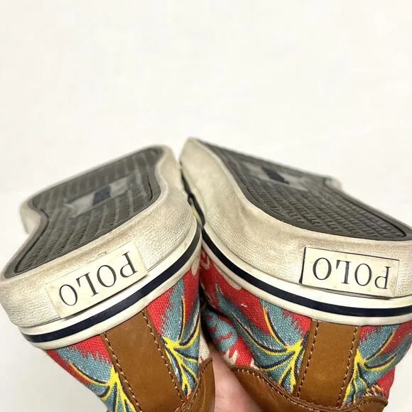 POLO Ralph Lauren THORTON III Hawaii Aloha Red Boat Shoes Mens Sz 13D NO INSOLES