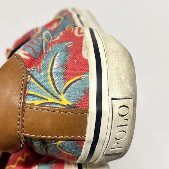 POLO Ralph Lauren THORTON III Hawaii Aloha Red Boat Shoes Mens Sz 13D NO INSOLES