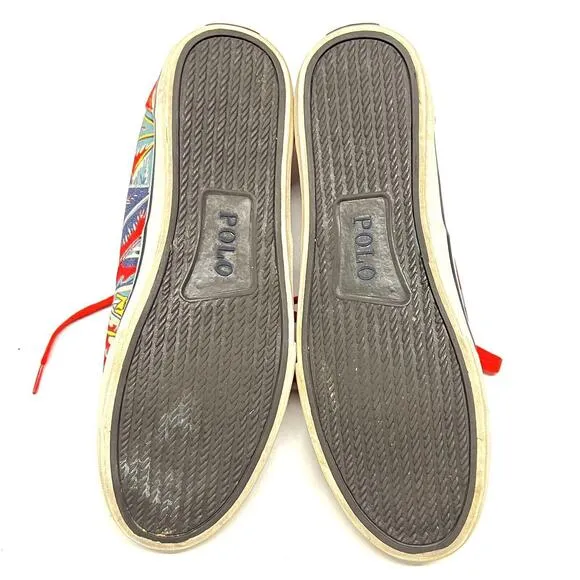POLO Ralph Lauren THORTON III Hawaii Aloha Red Boat Shoes Mens Sz 13D NO INSOLES
