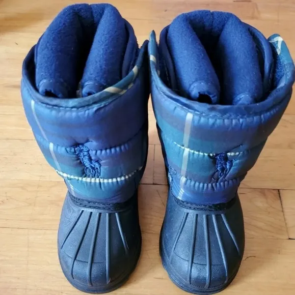 Polo Ralph Lauren Toddlers Size 5 Navy Plaid Hamil Ten Winter Boots