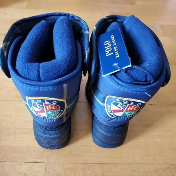Polo Ralph Lauren Toddlers Size 5 Navy Plaid Hamil Ten Winter Boots