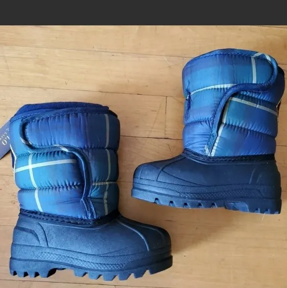 Polo Ralph Lauren Toddlers Size 5 Navy Plaid Hamil Ten Winter Boots