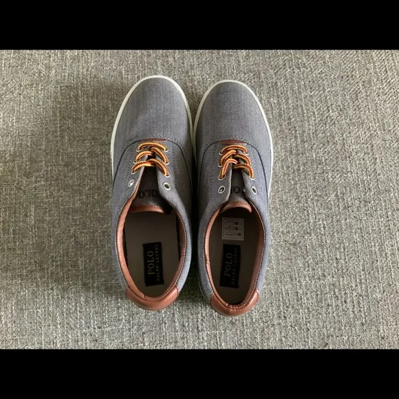 POLO RALPH LAUREN VAUGHN Boat Shoes Grey Boys 5.5
