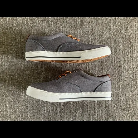 POLO RALPH LAUREN VAUGHN Boat Shoes Grey Boys 5.5