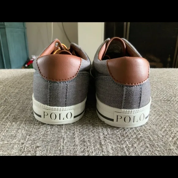 POLO RALPH LAUREN VAUGHN Boat Shoes Grey Boys 5.5