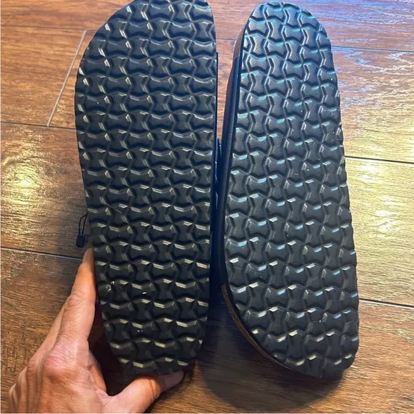 Porter and Ash Mens Classic Slide Buckle Sandals Black Size 10 NWT