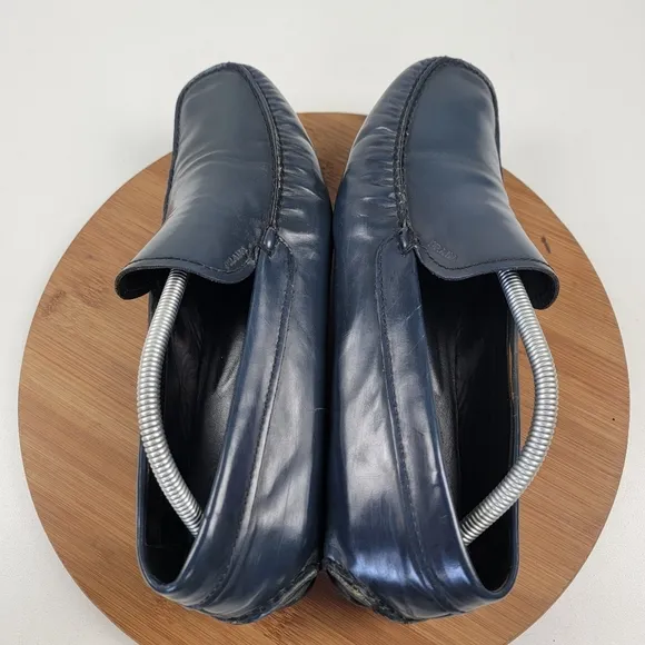 Prada Blue Patent Leather Driving Loafers Mens Size US 9 EU 42