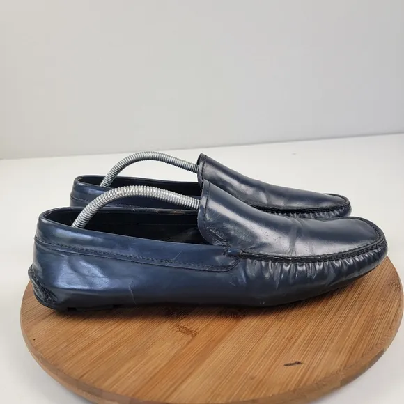 Prada Blue Patent Leather Driving Loafers Mens Size US 9 EU 42