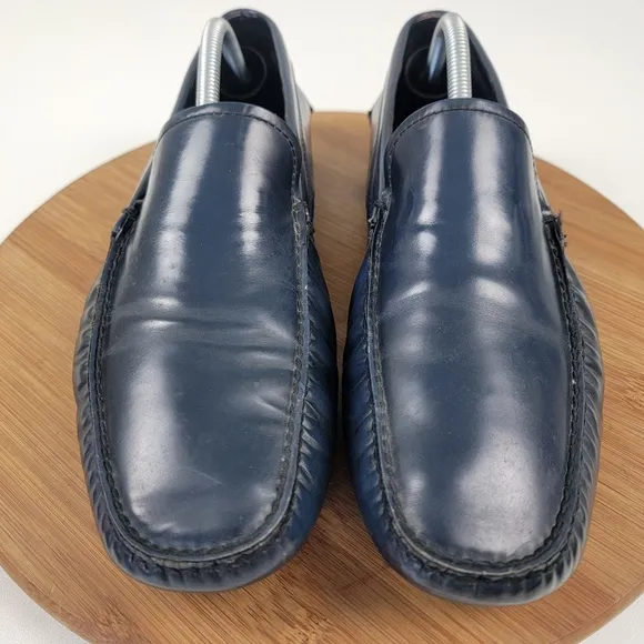 Prada Blue Patent Leather Driving Loafers Mens Size US 9 EU 42